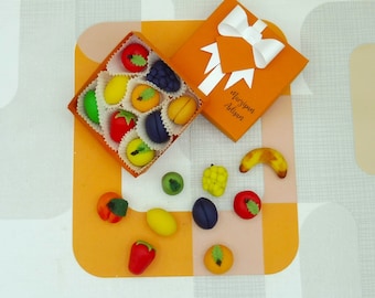 Marzipan Fruits Traditional  Gift for Foodies Vegan Friendly Cake Topper Decoration