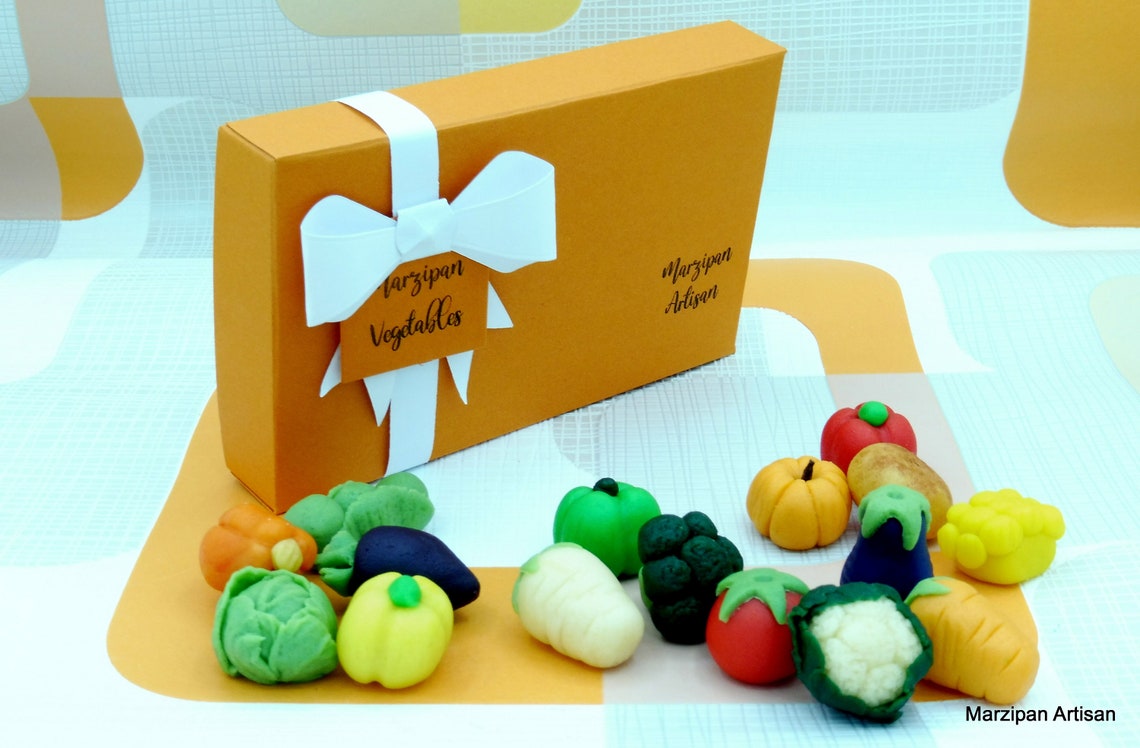Marzipan Vegetables Box Of 15 Veg Novelty Food Lovers Gift Etsy