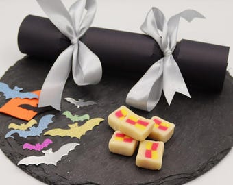 Black Silent Halloween Pulling Cracker – Marzipan Filled or Fill Your Own