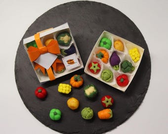 Mini Marzipan Vegetables – Box of 9 – Handmade Edible Veg Treats