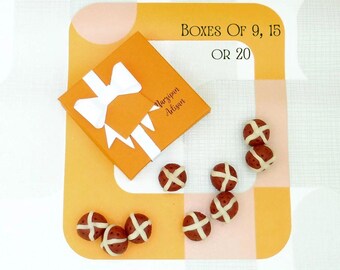 Handmade Marzipan Hot Cross Buns Easter Vegan Foodie Gift