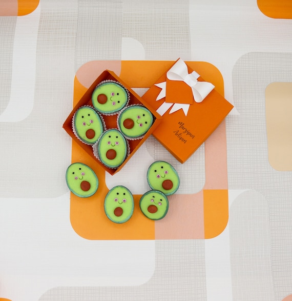 Marzipan Kawaii Avocado's Handmade Cake Topper Vegan Foodie Gift -   Finland