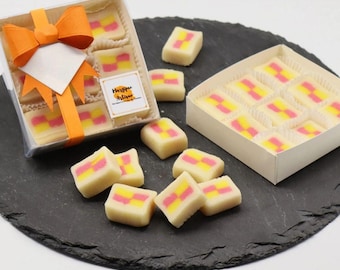 Small Batch Ready To Post Marzipan Battenberg Bites – 9 Mini Cakes