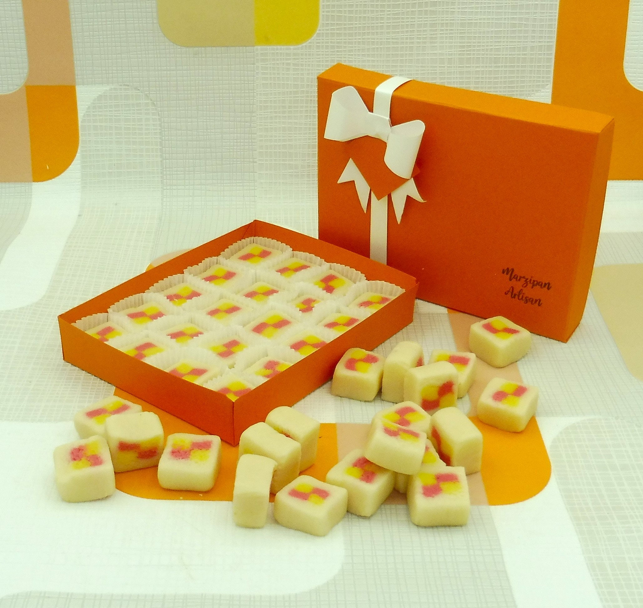 Battenberg Bites Box of 20 Marzipan Mini Battenburg Bites - Etsy UK