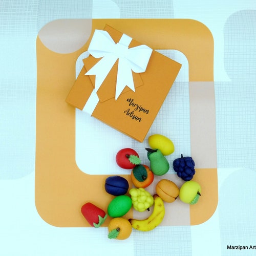 Marzipan Fruits Box of 20 Marzipan Gift for Foodies Cake Etsy UK