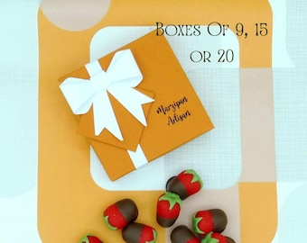Handmade Chocolate Dipped Marzipan Strawberries Just Because Thank You Gift