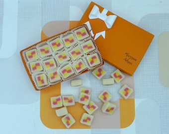 Bouchées Battenberg en pâte d'amande Boîte de 15 mini gâteaux Battenburg pour gourmets, Cadeau végétalien