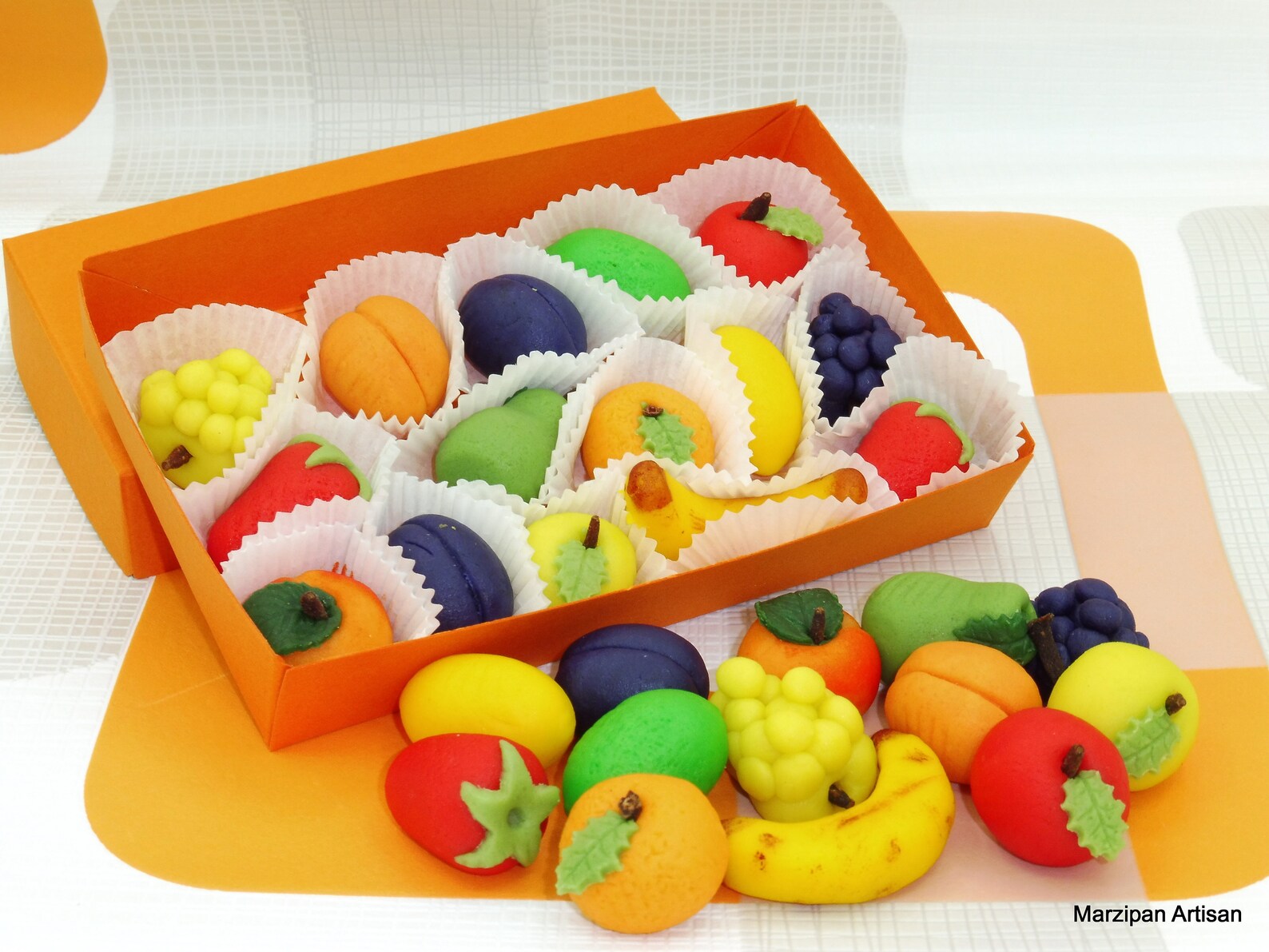 Marzipan Fruits Box Of 15 Marzipan Gift Box Food Lovers Gift Etsy