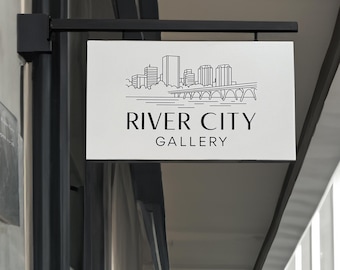 Custom side Sign with metal handle / Hanging Signage / outdoor sign / personalized plaque