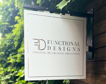 Custom Iron Blade Sign: Personalized Business Logo, Outdoor Shop Sign