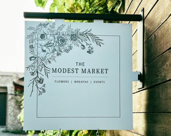 Modern outdoor signage from composite and steel handle - Shop sign - Personalized sign - Outdoor signage - office signage - cafe signage