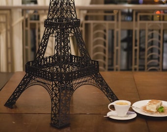 Large Black Eiffel Tower Statue: Paris Party Decor (1.3m)