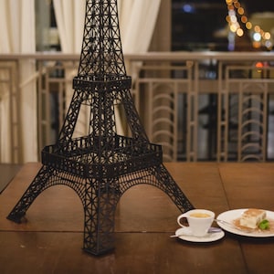 Large Black Eiffel Tower Statue: Paris Party Decor (1.3m)