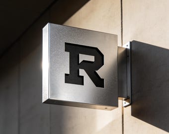 Custom Metal Letter Sign | Laser Cut Stainless Steel, Matte Black Logo Plaque