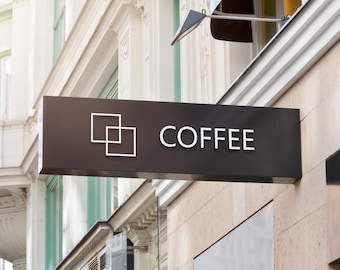 Custom signage. Custom sign. Business Sign with LED lighting. Coffee sign.  Blade signage.Led Illuminated Logo Sign / outdoor sign