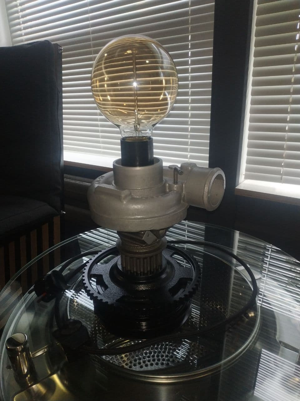 Mini turbo LAMP. Tafellamp. Bureaulamp / Steampunk Etsy