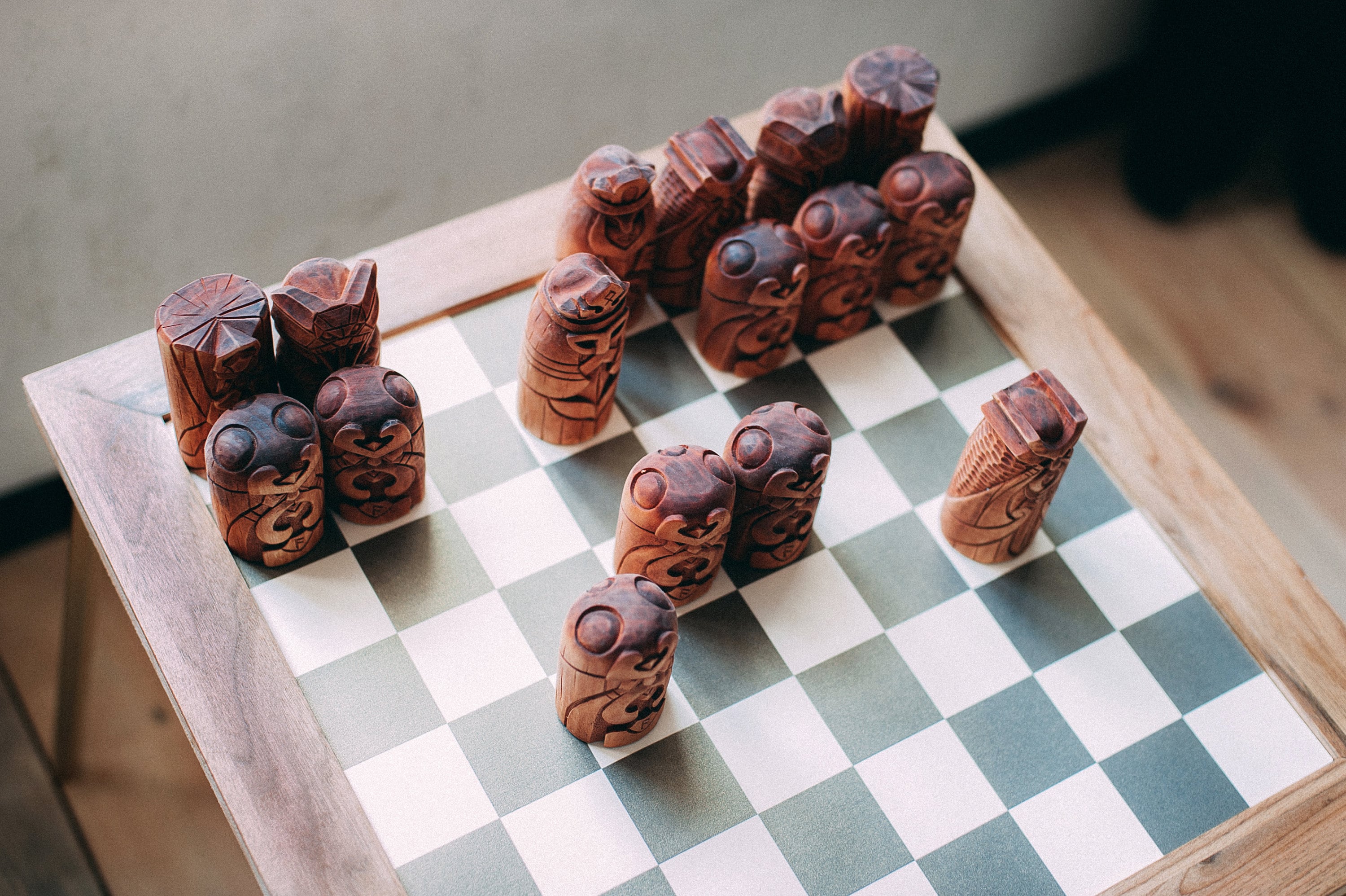 Scandinavian Chess set. Vikings chess. Hand carved Etsy
