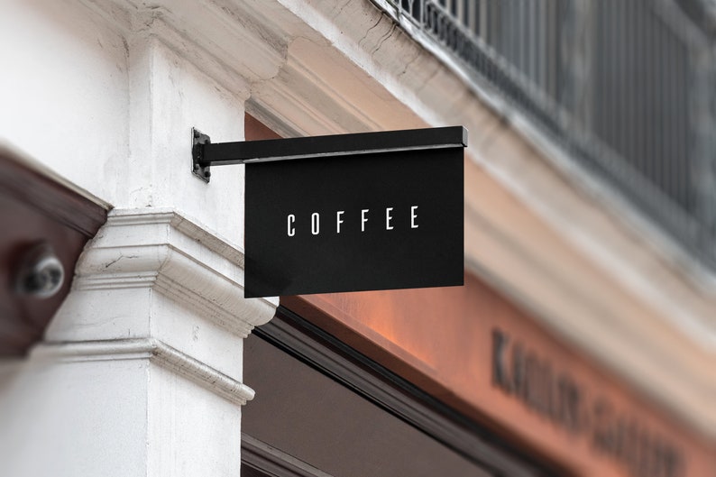 Stylish coffee sign / INDUSTRIAL signboard  Business logo  image 2