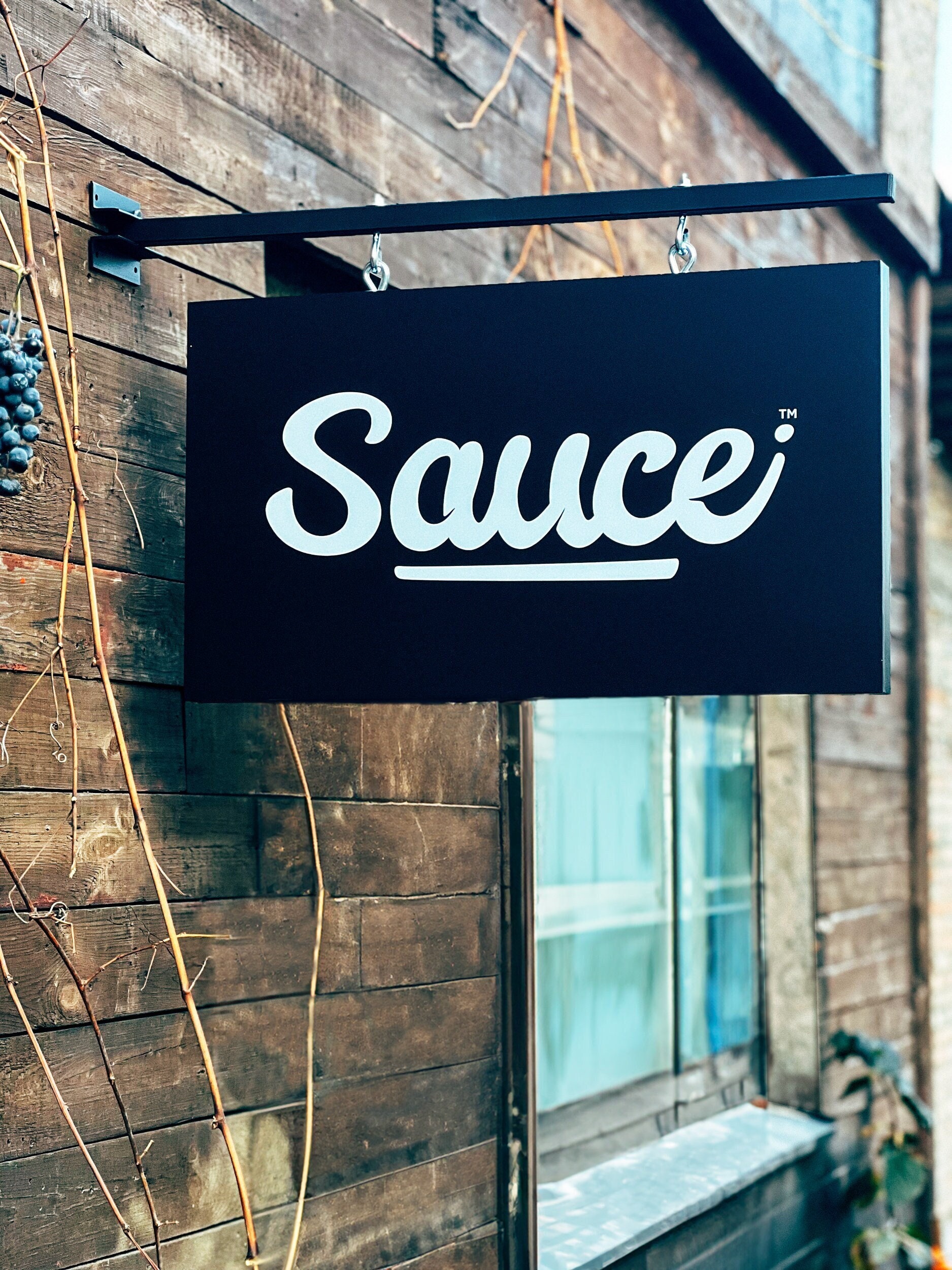 Custom blade sign with metal bracket - Business logo - Shop sign - Proffessional sign - Outdoor signage  - a restaurant signage
