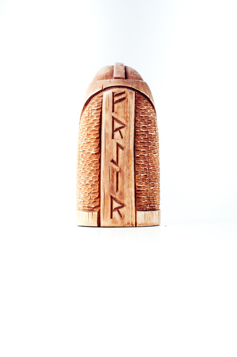 Wooden figurine  a god Freyr Frey . Nordic god wooden image 1