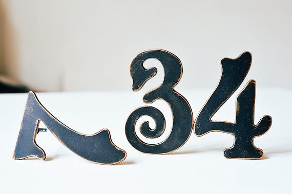 Números rústicos de bronce de la casa. Números de casa de - Etsy España