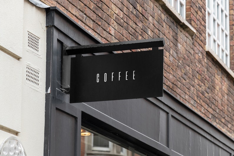 Stylish coffee sign / INDUSTRIAL signboard  Business logo  image 3