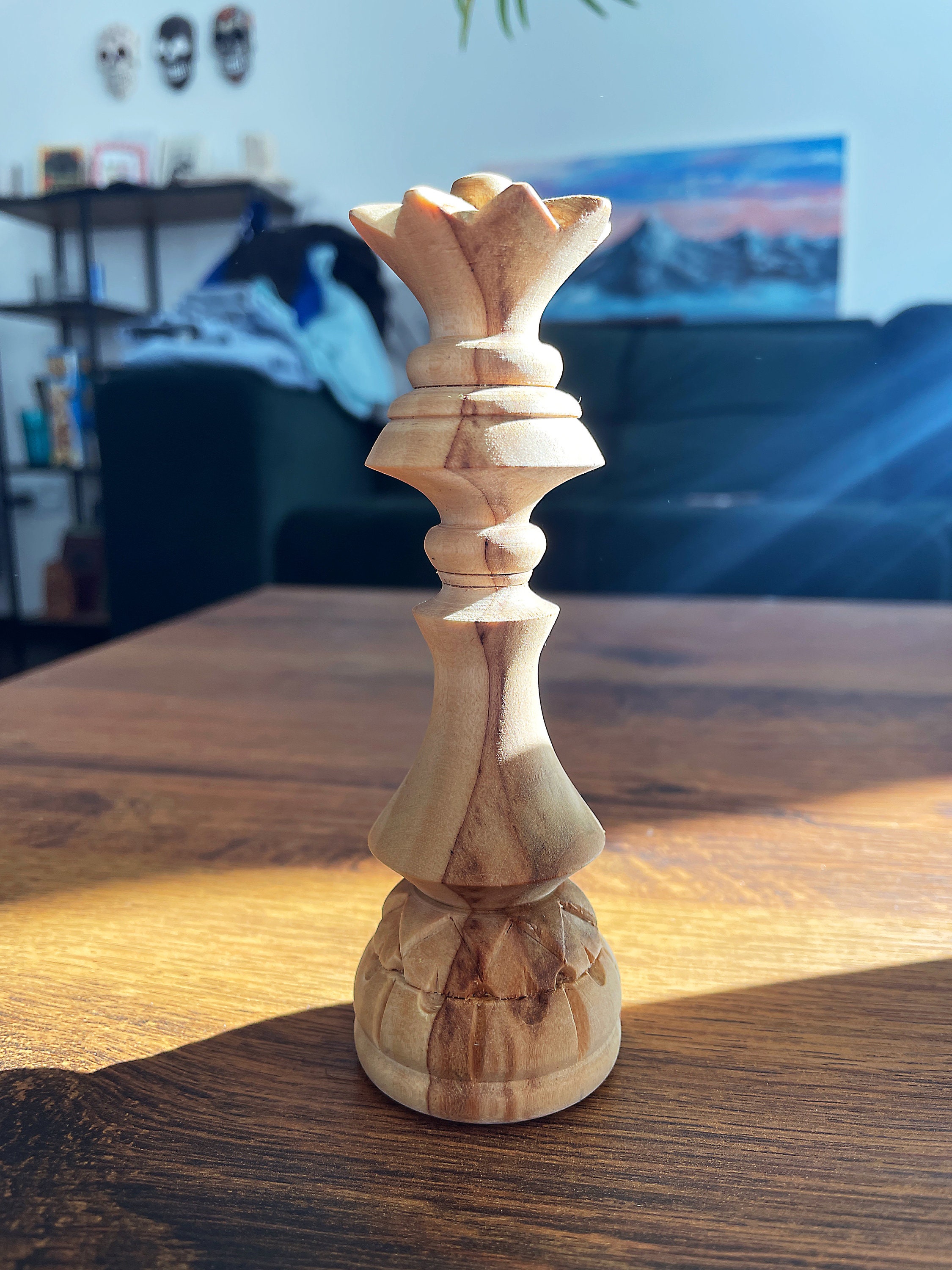 Handmade Wooden Chess. Custom Engraved King and Queen. Etsy