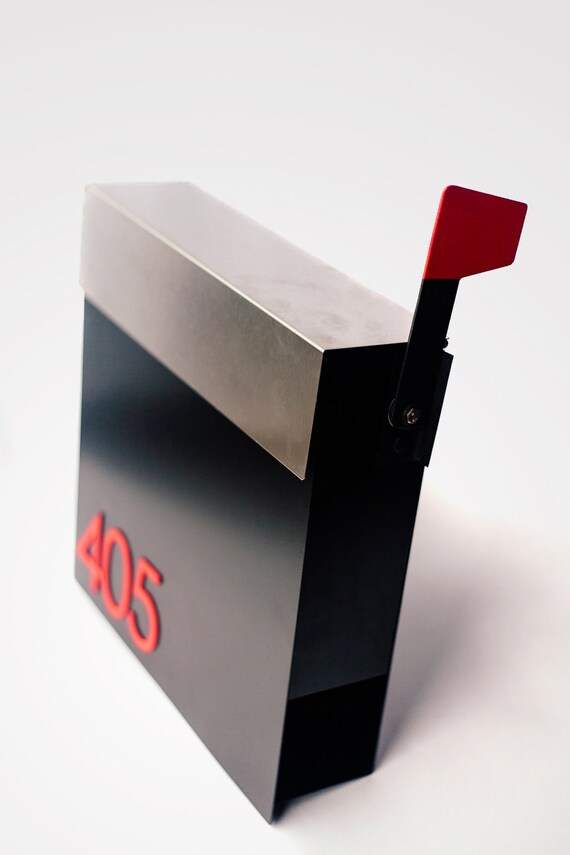 Free SHIPPING Stylish black mailbox made from stainless Etsy