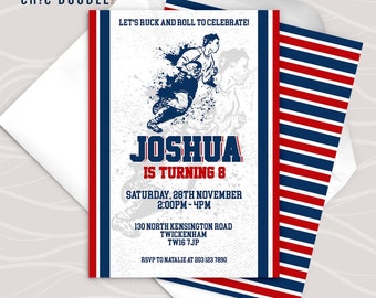 Rugby Invitation Etsy