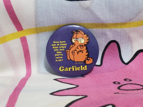 Vtg Garfield BANZAI 2.25 pin badge button A042