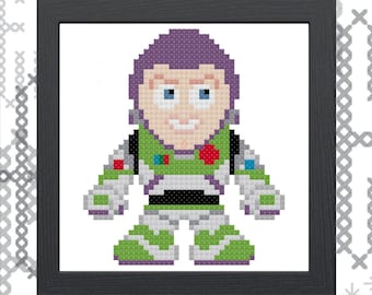 Buzz Lightyear Toy Story Inspired Pixel People - Cross Stitch PATTERN ONLY