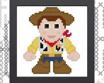 Woody Toy Story Inspired Pixel People - Cross Stitch PATTERN ONLY