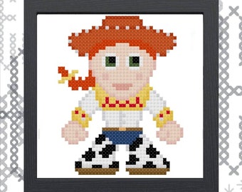 Jessie Toy Story Inspired Pixel People - Cross Stitch PATTERN ONLY