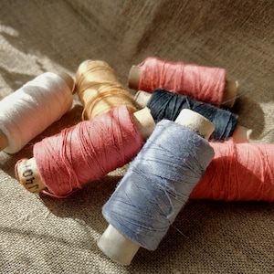 Ensemble de 7 bobines de fil en carton couleur - bobines avec fil de coton soviétique