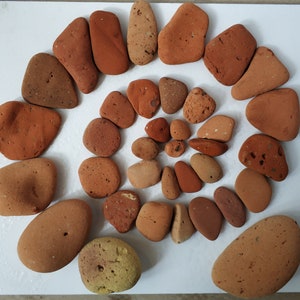 Polished Sea Terracotta Tiles – 36 Vintage Beach Pottery Mosaic Pieces
