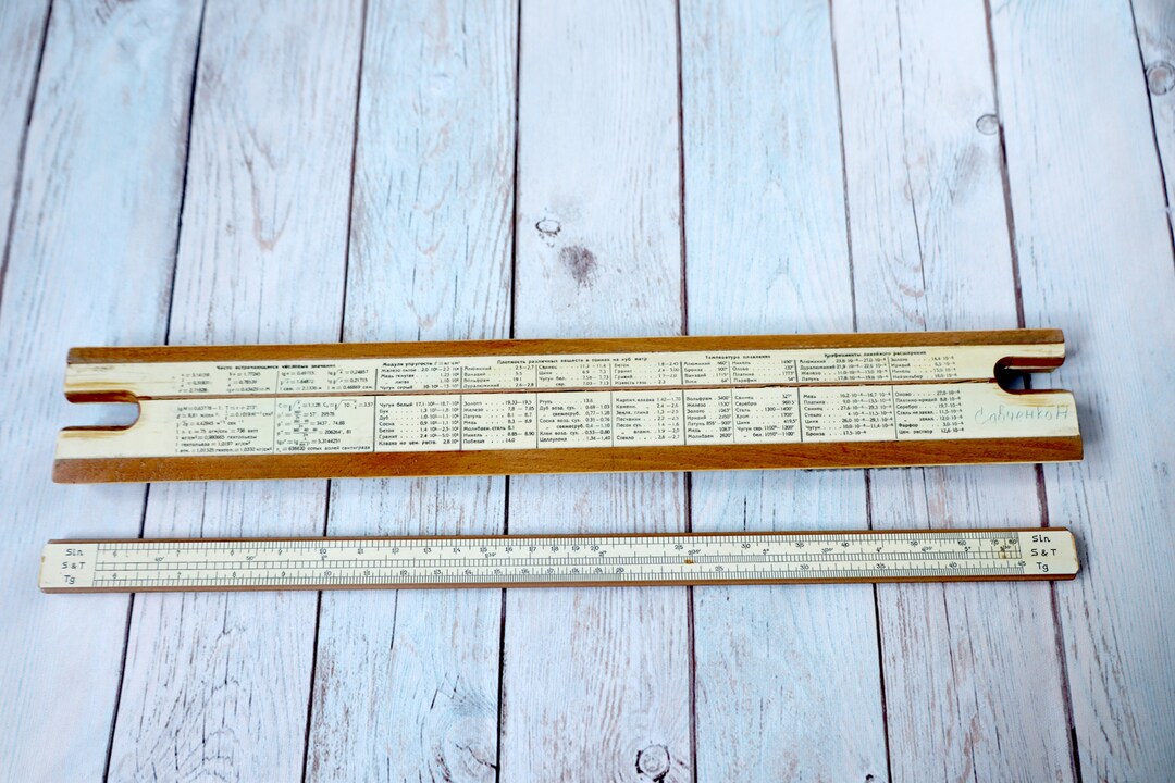Logarithmic Ruler Vintage Slide Mathematics Calculating Rule