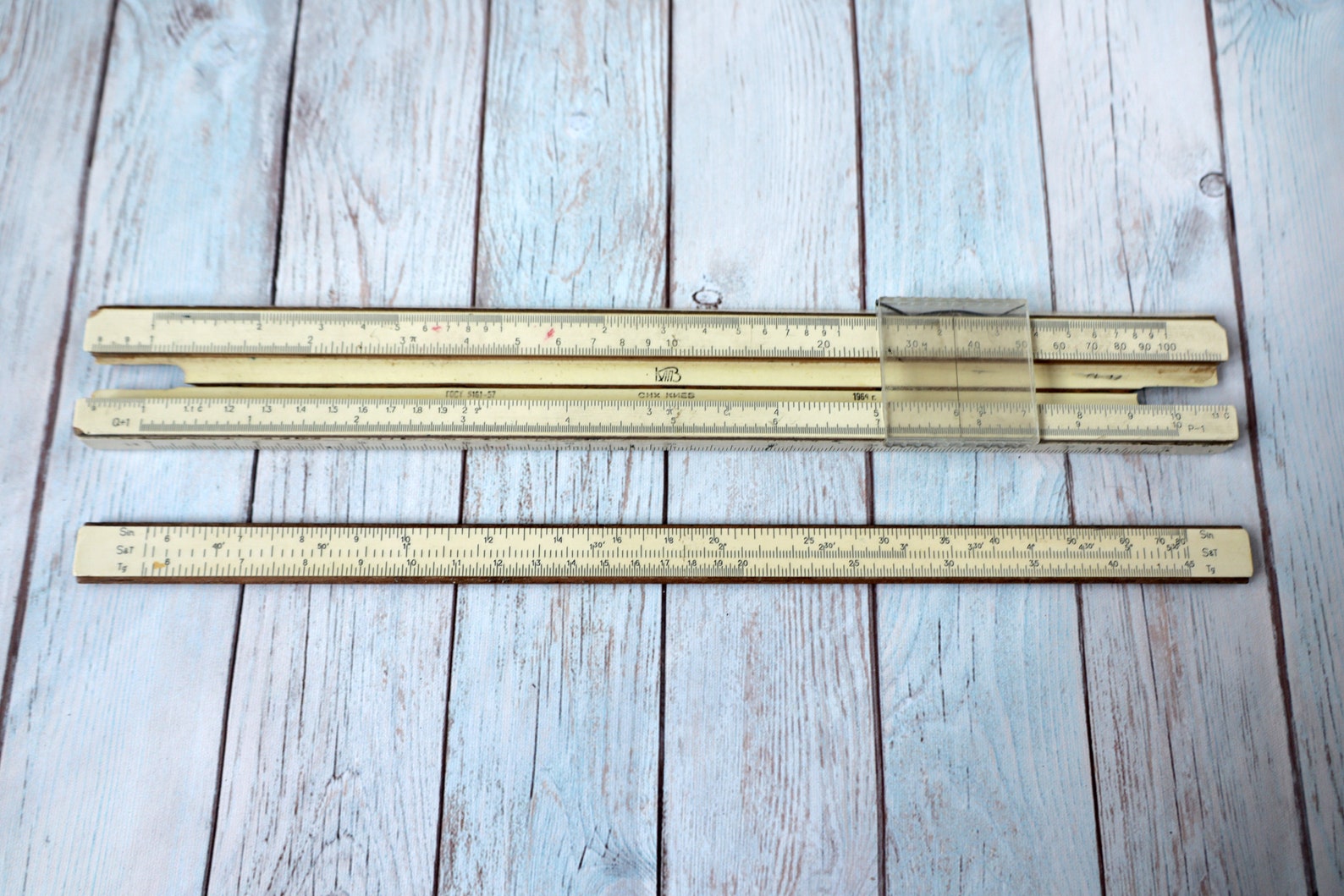 Logarithmic Ruler Vintage Slide Mathematics Calculating Rule Etsy