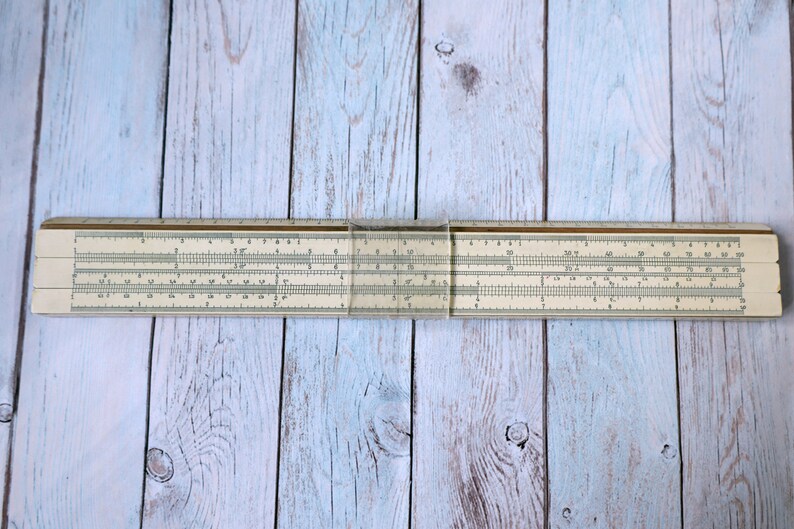 Logarithmic Ruler Vintage Slide Mathematics Calculating Rule