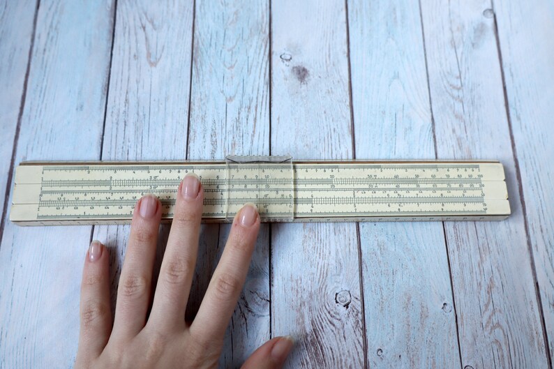 Logarithmic Ruler Vintage Slide Mathematics Calculating Rule