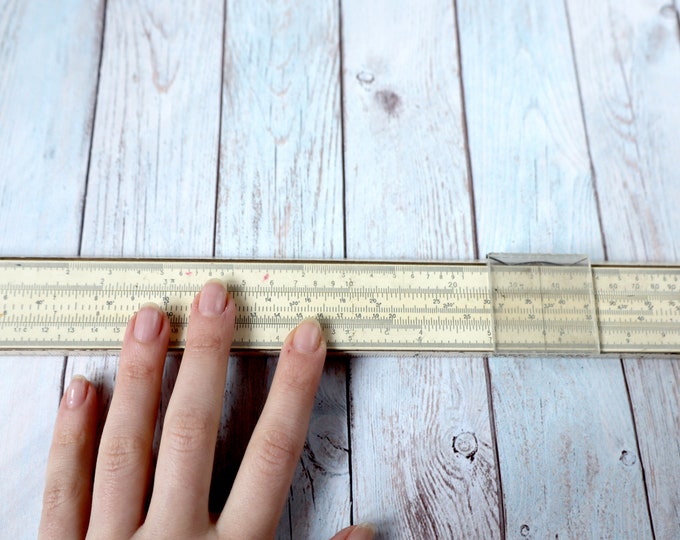 Logarithmic Ruler Vintage Slide Mathematics Calculating Rule ...