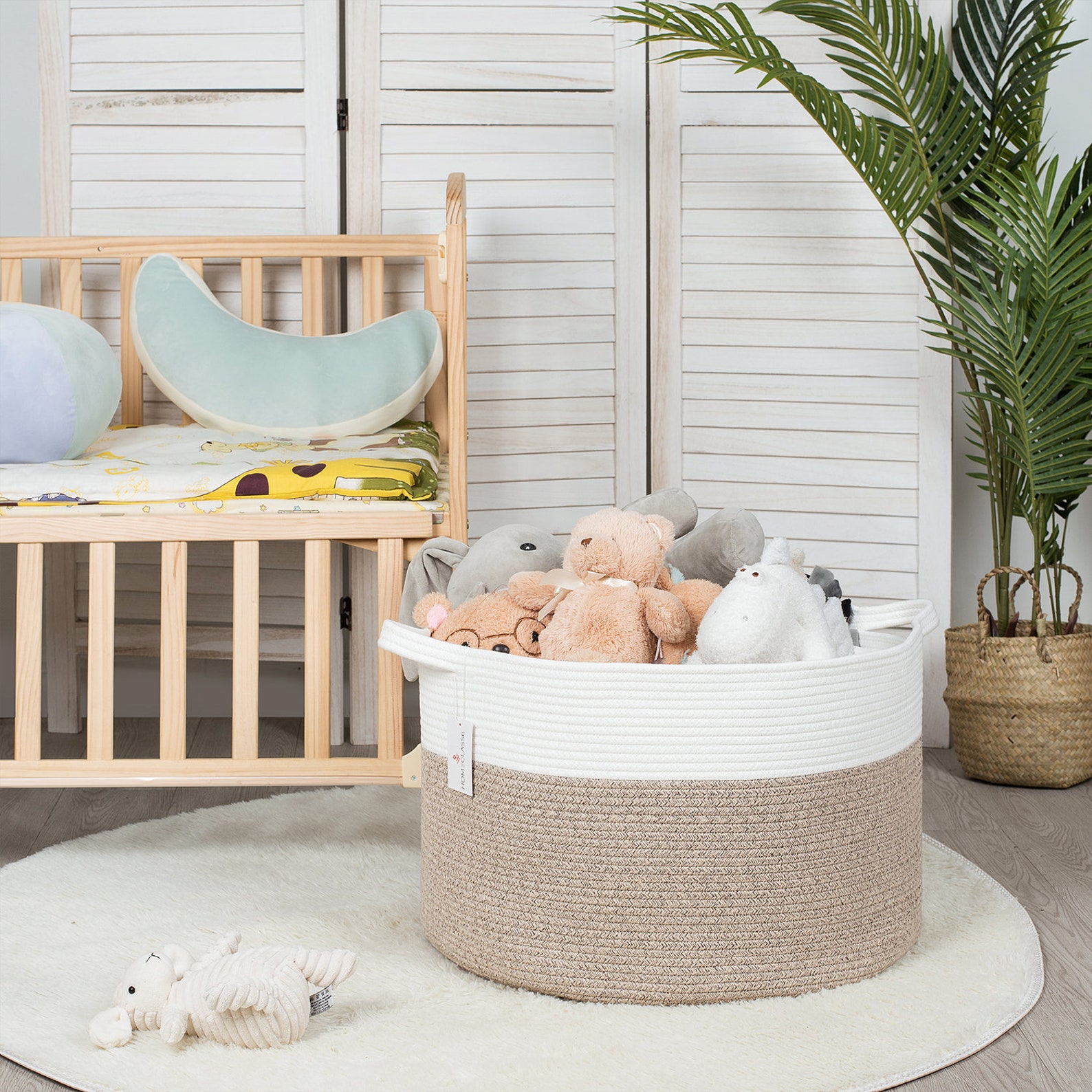 EXTRA LARGE Storage Basket With Handles. Woven Blanket Basket Etsy