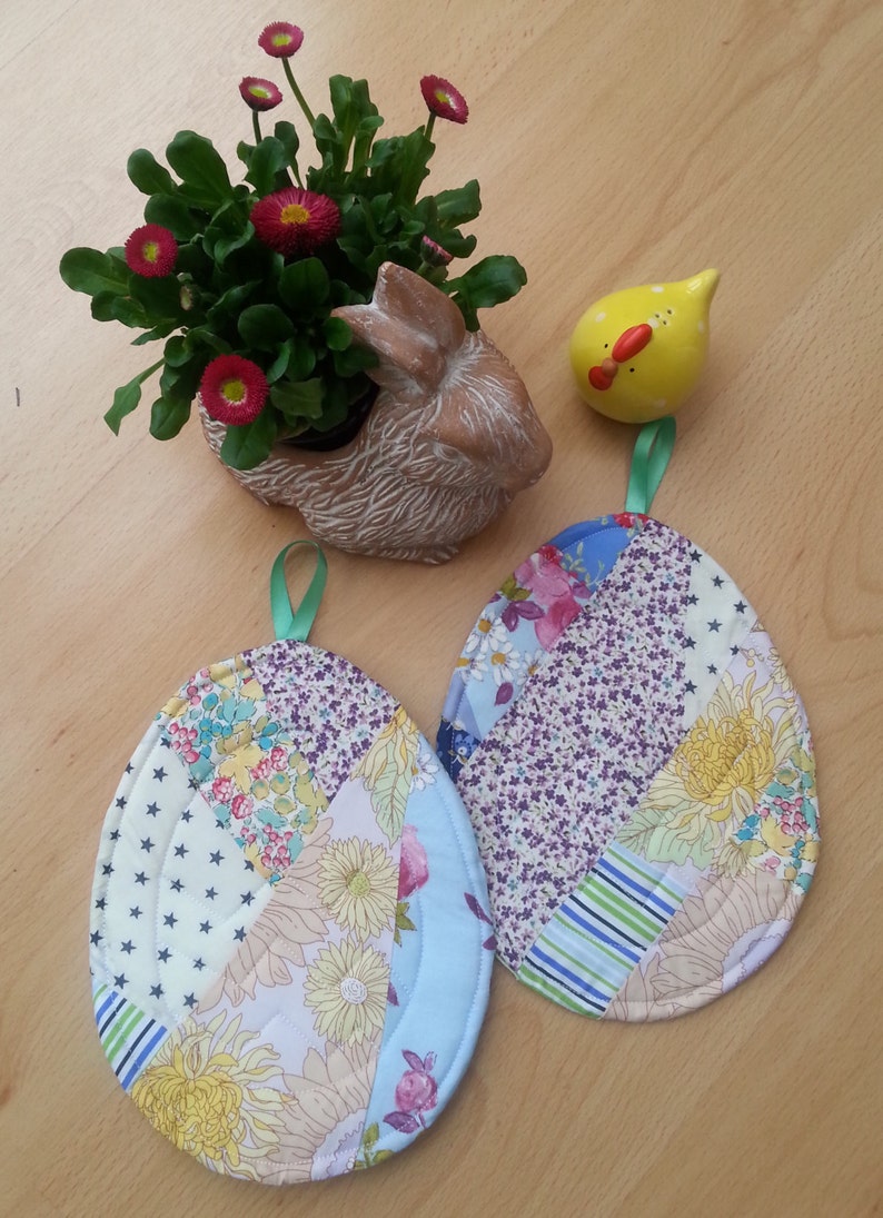 Ostern Design Patchwork Topflappen aus Baumwolle Deko Ei | Etsy