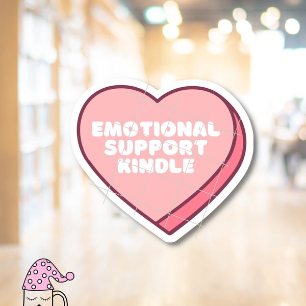 Emotional Support Kindle STICKER Pink Funny Bookish Book Lover Audio Worm List Bookmark Smut Fantasy Sci-fi Romance Waterproof Adhesive