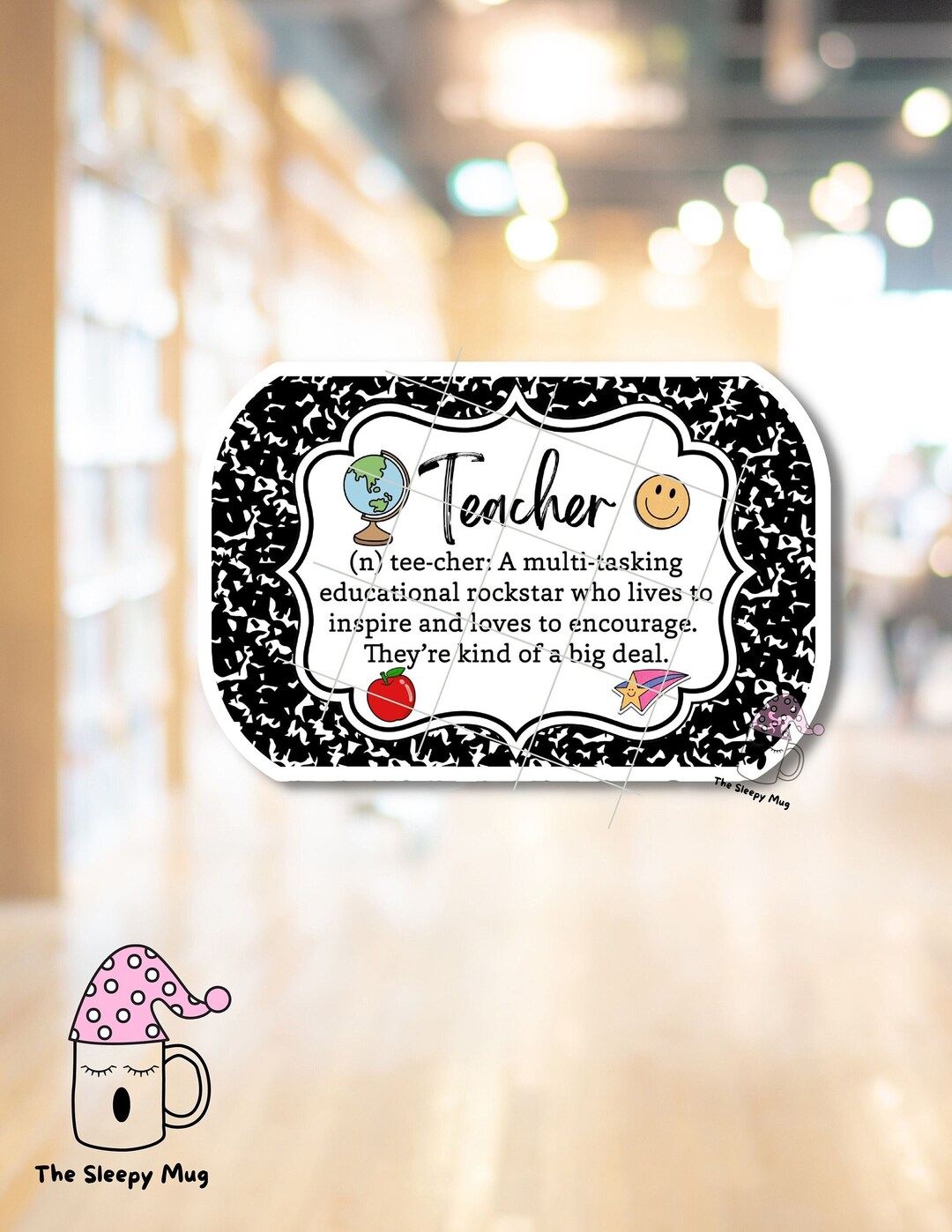 Teacher Definition STICKER Composition Notebook Composition Book Fun ...