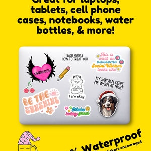 Don't Forget to Water Yourself STICKER Social Worker Counselor Case Manager Professional Water Can Therapy Self Care Waterproof Adhesive image 3