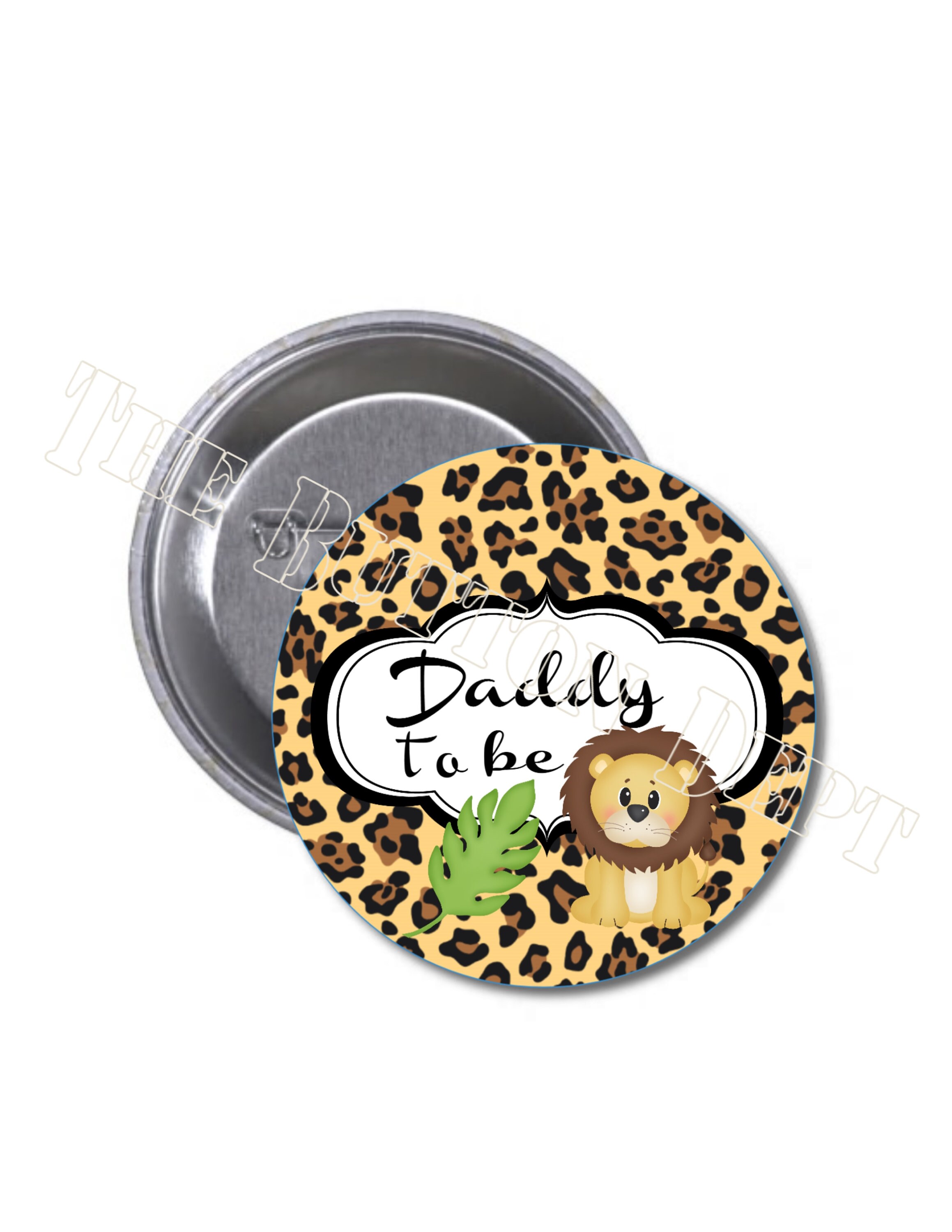 Jungle Theme Zoo Safari Mommy to be Dad Mom 2.25" Baby Shower Pi…