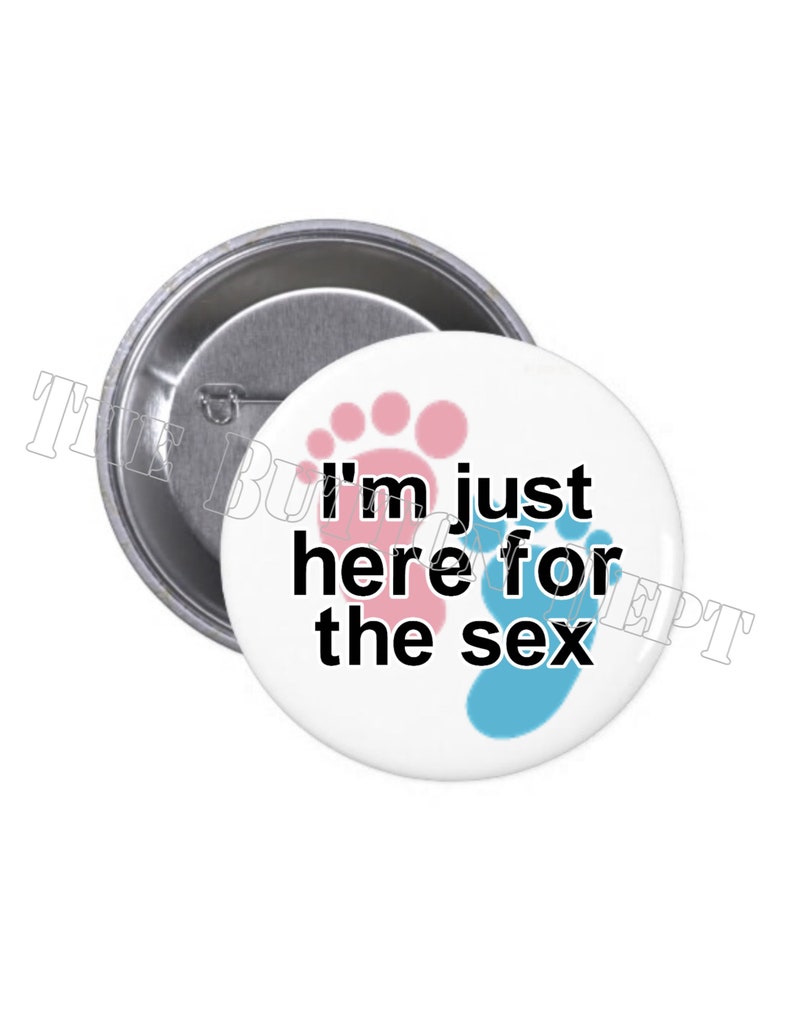 I M Just Here For The Sex Gender Reveal Cursive Pink Blue Etsy