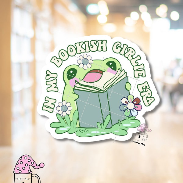 In My Bookish Girlie Era STICKER Frog Bookish Book Lover Mystery Fantasy Romance Smut eReader TBR Kindle Case Kindle Stickers Waterproof