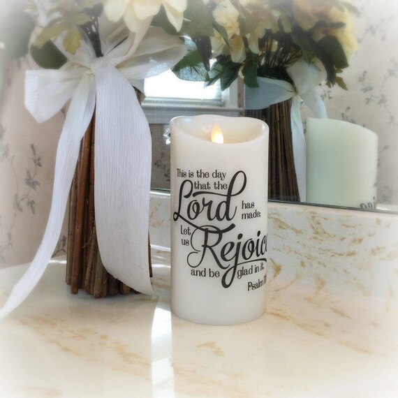 Items similar to Flameless Candle Pillar Candle Religious Candle