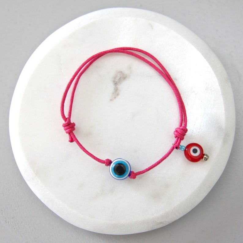 Lucky charm Bracelet Evil Eye pink